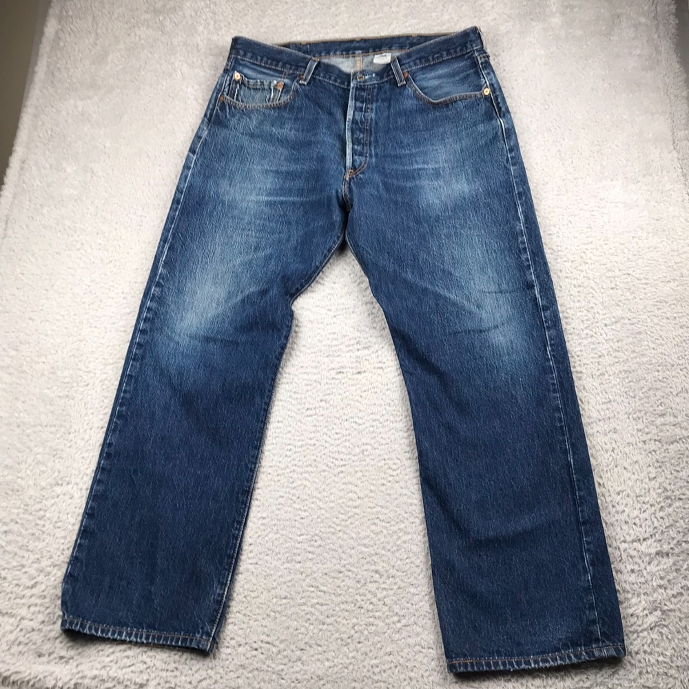 Levis 501 XX Jeans Mens 38 (37x30) Washed Blue Button Fly Denim Vintage Y2K